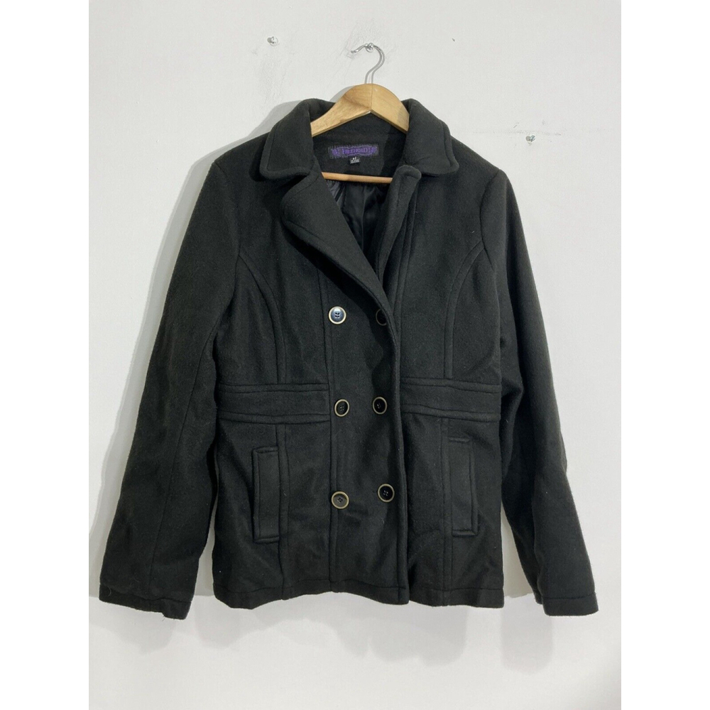 Big Girls Freehold Black Pea Coat Size XL